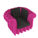 Крісло з подушками,Рожеве